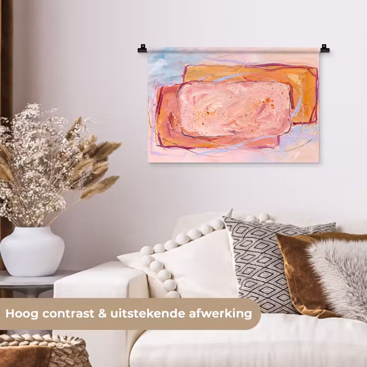 Wandkleed - Abstract - Vormen - Modern - Roze — 4