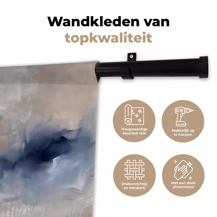 Wandkleed - Abstract - Wolken - Sfeer - Modern - Beige — 3