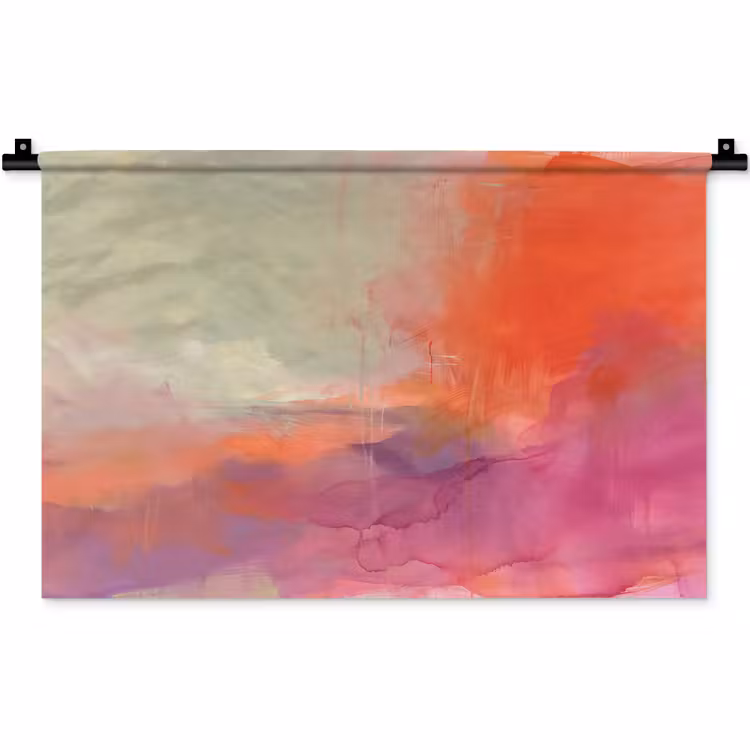 Wandkleed - Kunst - Vloeiend - Overgangen - Oranje — 1