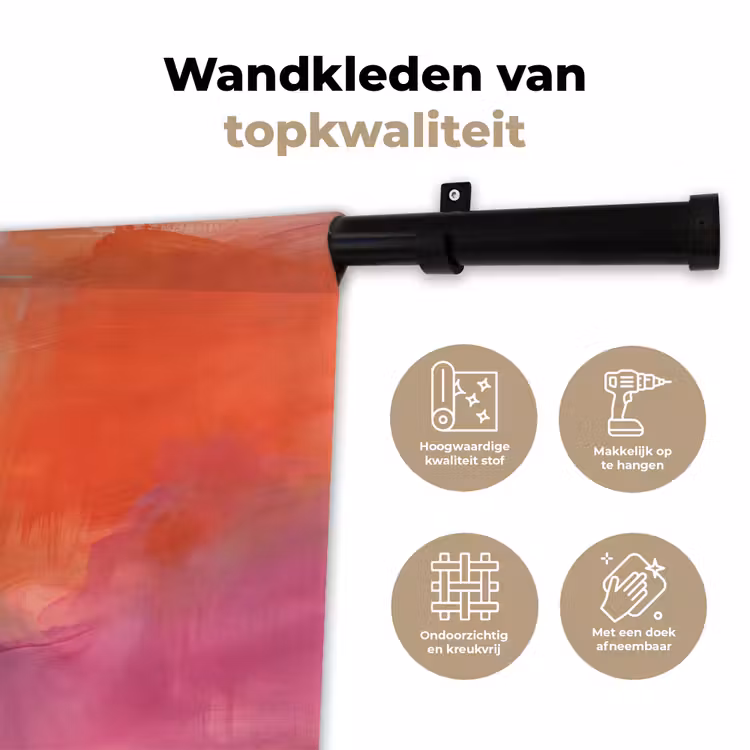 Wandkleed - Kunst - Vloeiend - Overgangen - Oranje — 3