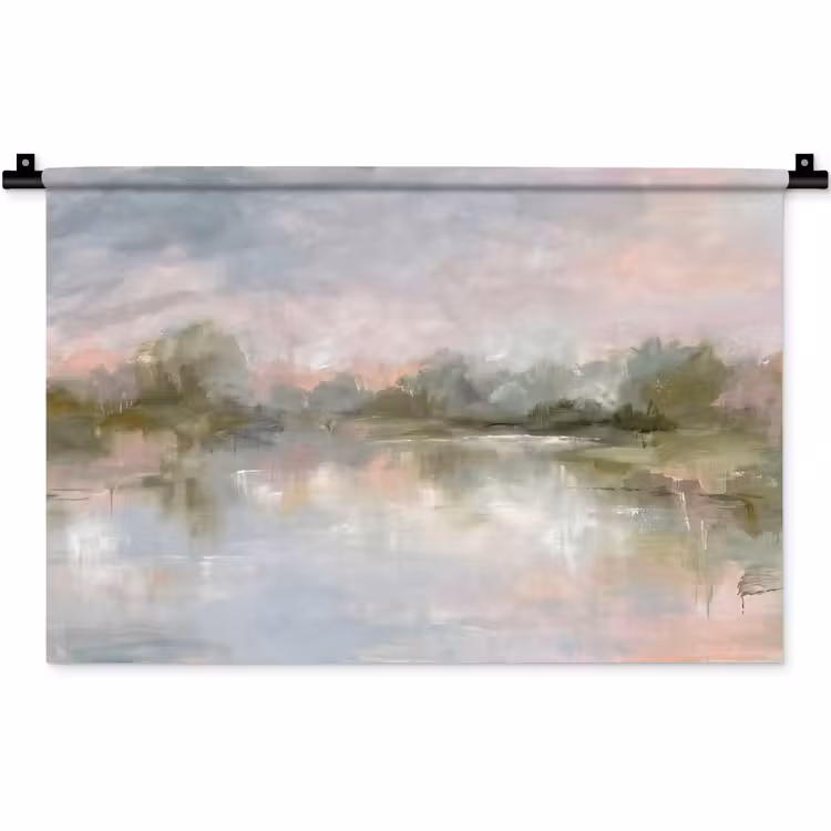 Wandkleed - Natuur - Landschap - Abstract - Water - Groen — 1