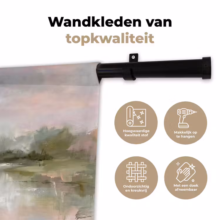 Wandkleed - Natuur - Landschap - Abstract - Water - Groen — 3
