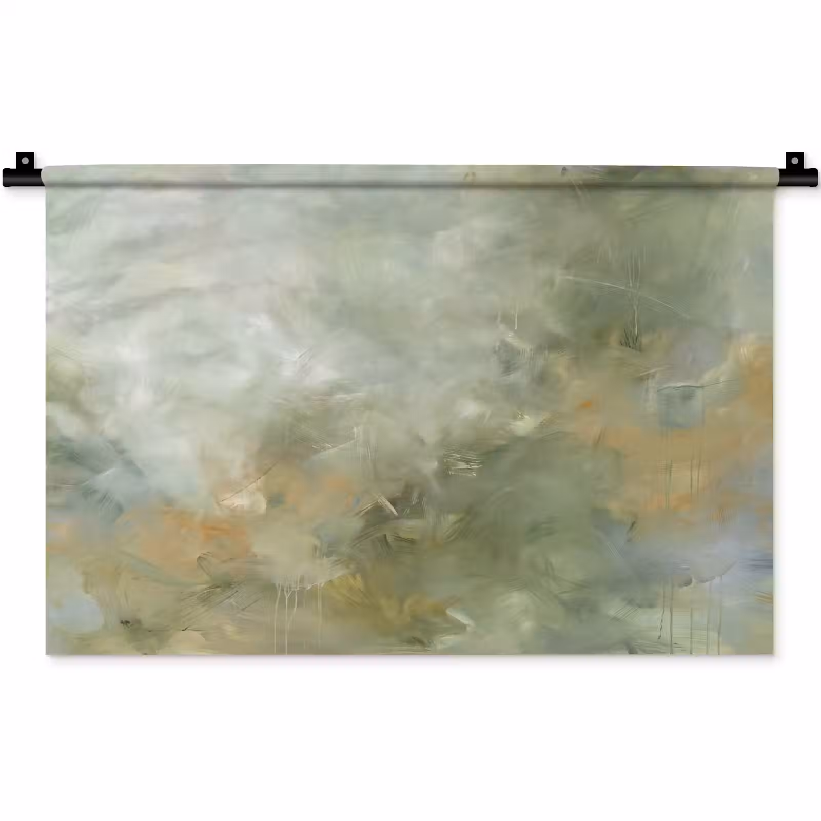 Wandkleed - Abstract - Groen - Beige - Modern - Kunst — 1