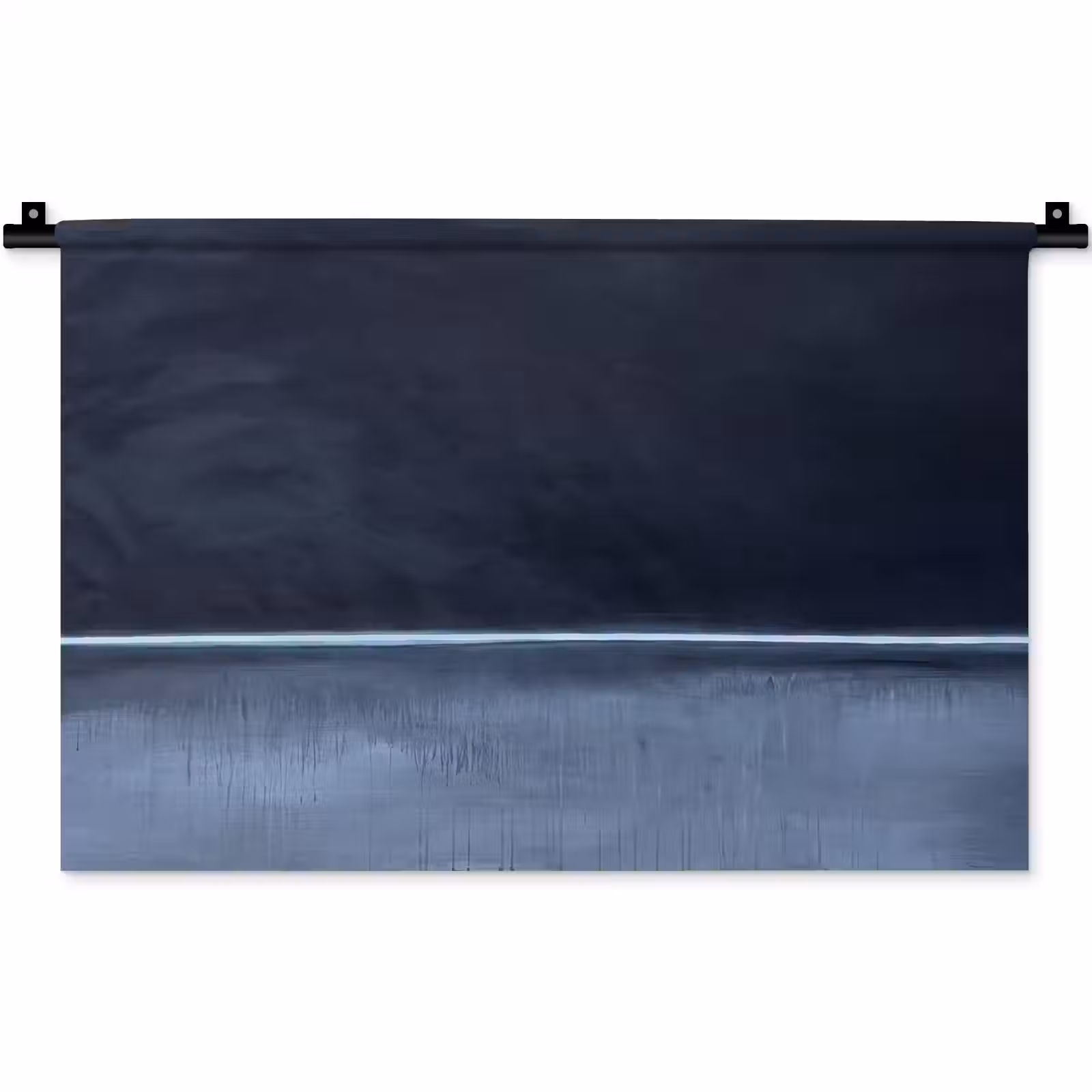 Wandkleed - Abstract - Horizontale lijn - Minimalistisch - Donkerblauw - Kunst — 1