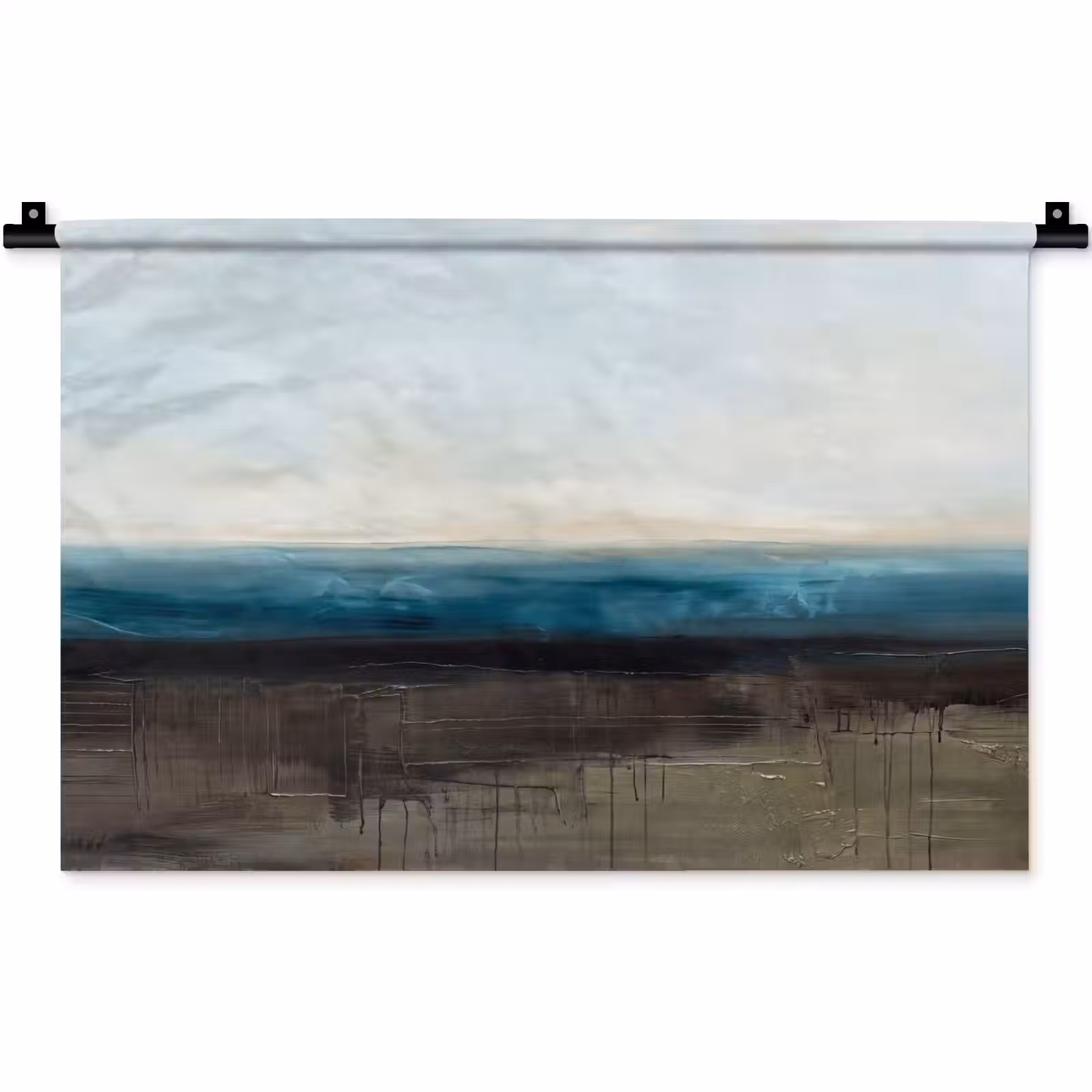 Wandkleed - Abstract - Landschap - Horizon - Blauw - Modern — 1