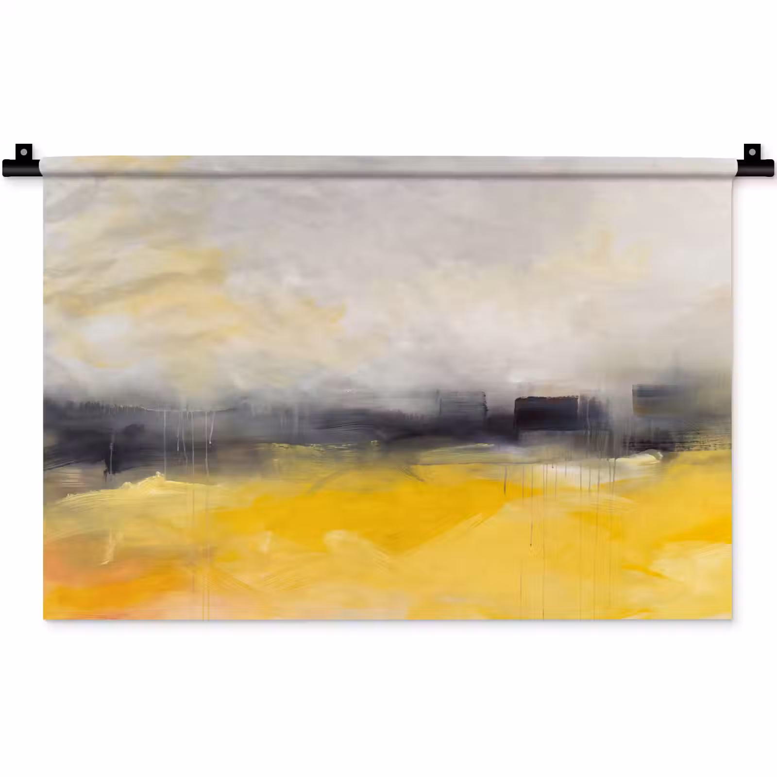 Wandkleed - Abstract - Landschap - Modern - Geel — 1