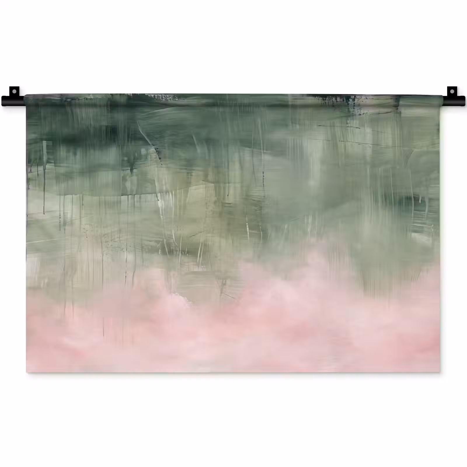 Wandkleed - Kunst - Abstract - Modern - Groen - Roze — 1