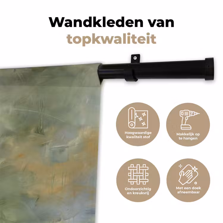 Wandkleed - Abstract - Groen - Beige - Modern - Kunst — 3