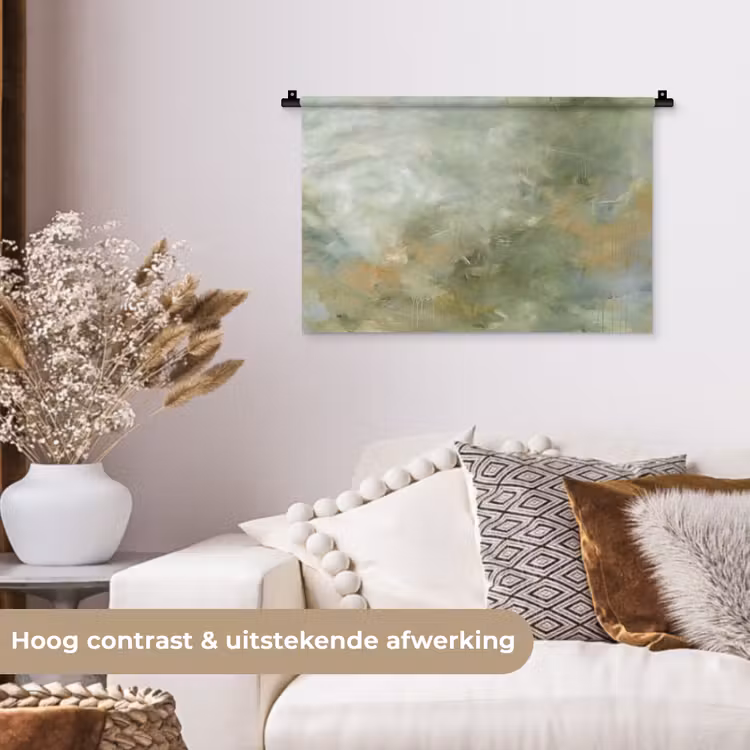 Wandkleed - Abstract - Groen - Beige - Modern - Kunst — 4