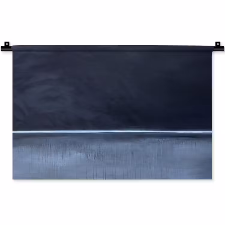 Wandkleed - Abstract - Horizontale lijn - Minimalistisch - Donkerblauw - Kunst — 1