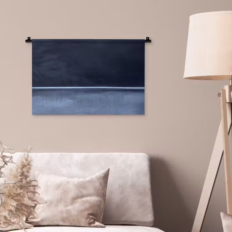 Wandkleed - Abstract - Horizontale lijn - Minimalistisch - Donkerblauw - Kunst — 2