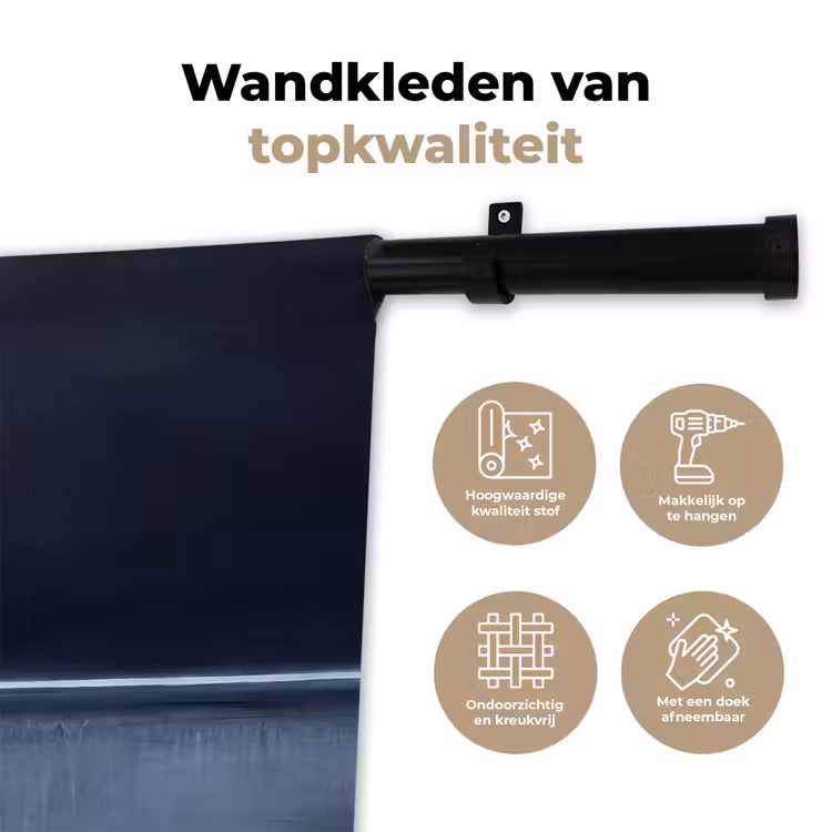 Wandkleed - Abstract - Horizontale lijn - Minimalistisch - Donkerblauw - Kunst — 3