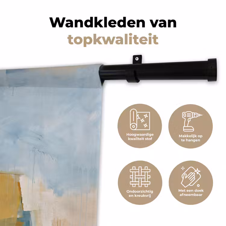 Wandkleed - Abstract - Kleuren - Kunst - Modern - Blauw — 3