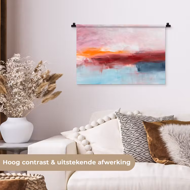 Wandkleed - Abstract - Kleuren - Modern - Kunst - Roze — 4