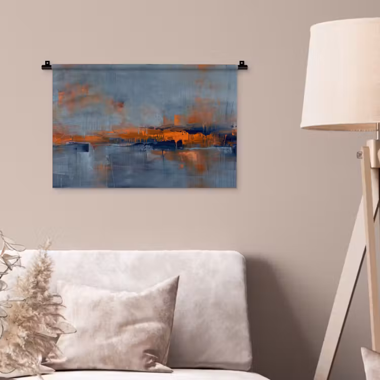 Wandkleed - Abstract - Kleuren - Modern - Oranje - Grijs — 2