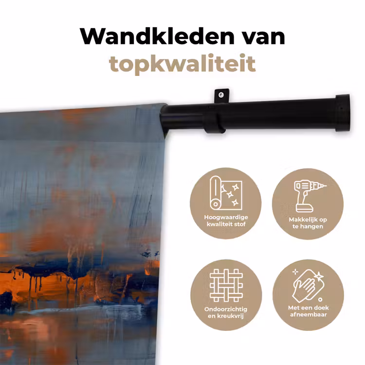 Wandkleed - Abstract - Kleuren - Modern - Oranje - Grijs — 3