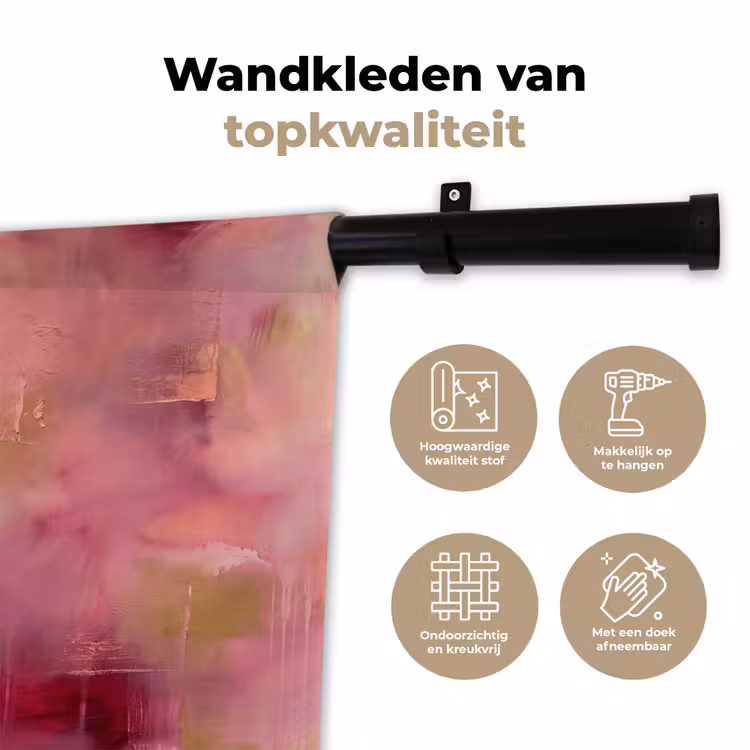 Wandkleed - Abstract - Kleuren - Modern - Roze - Paars — 3