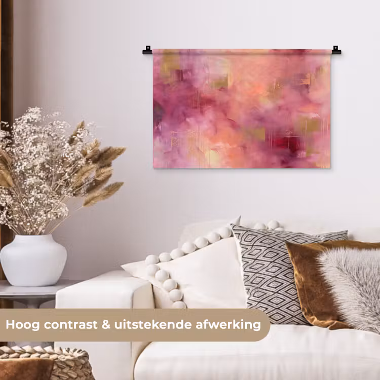 Wandkleed - Abstract - Kleuren - Modern - Roze - Paars — 4