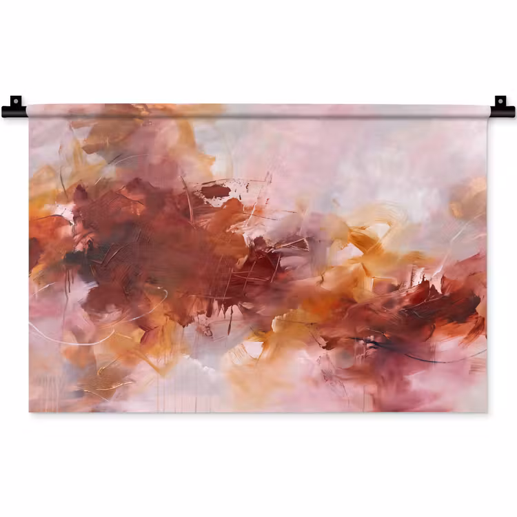 Wandkleed - Abstract - Kleurrijk - Kunst - Modern - Roze-Rood — 1