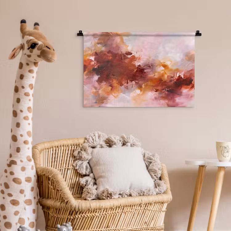 Wandkleed - Abstract - Kleurrijk - Kunst - Modern - Roze-Rood — 5
