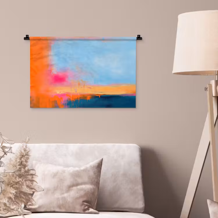 Wandkleed - Abstract - Kleurvlakken - Modern - Oranje - Blauw — 2
