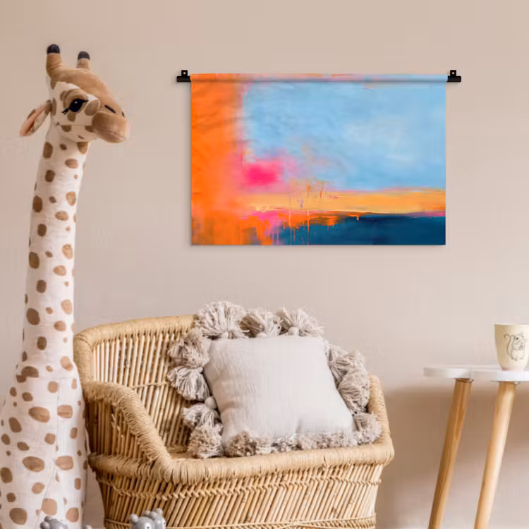 Wandkleed - Abstract - Kleurvlakken - Modern - Oranje - Blauw — 5