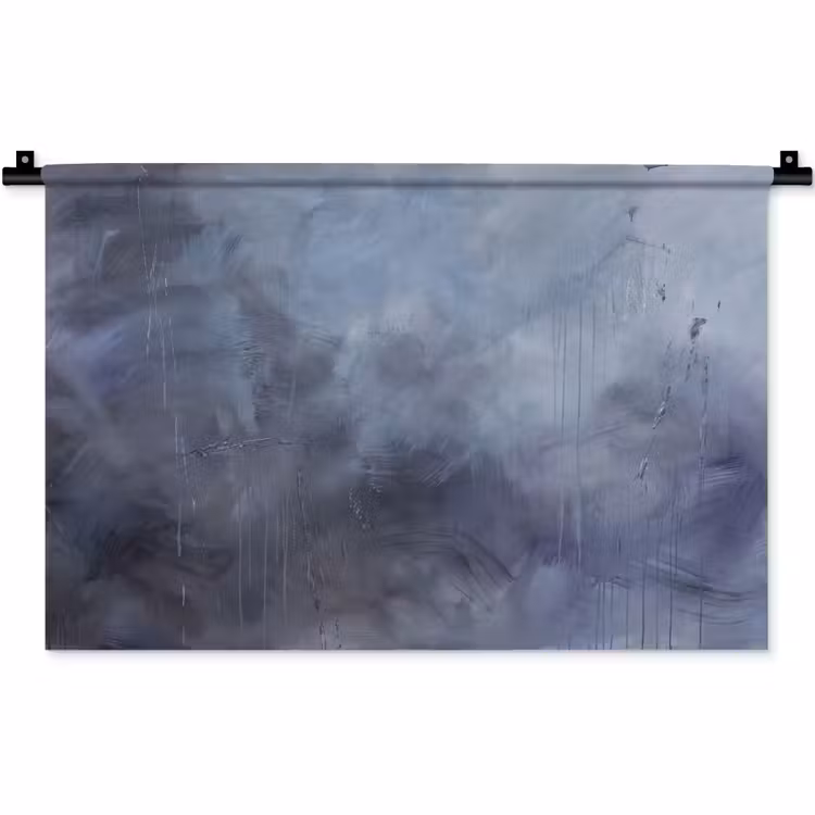 Wandkleed - Abstract - Kwaststreken - Modern - Kunst - Grijs — 1