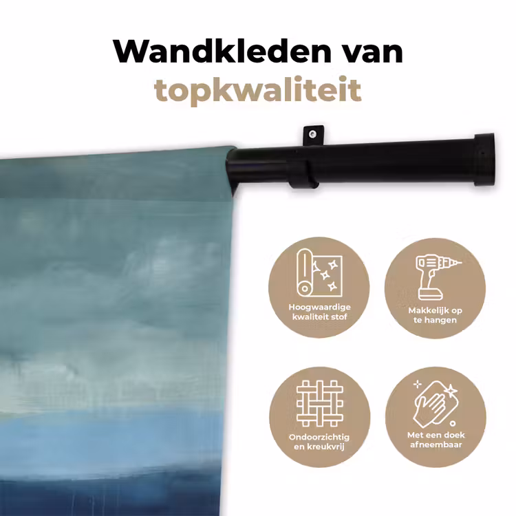 Wandkleed - Abstract - Lagen - Rust - Modern - Blauw — 3