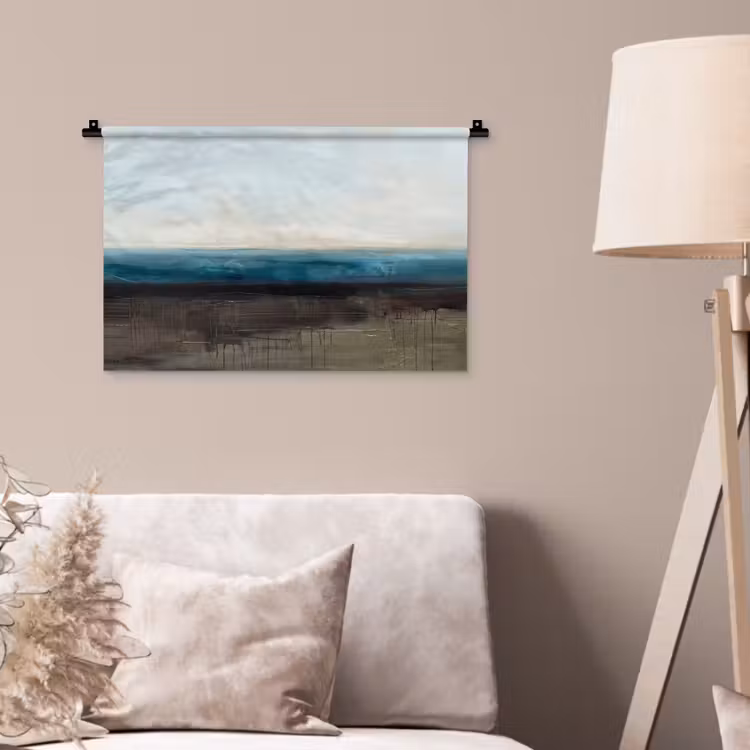 Wandkleed - Abstract - Landschap - Horizon - Blauw - Modern — 2