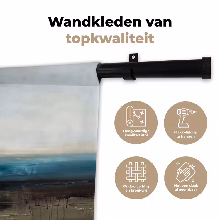 Wandkleed - Abstract - Landschap - Horizon - Blauw - Modern — 3