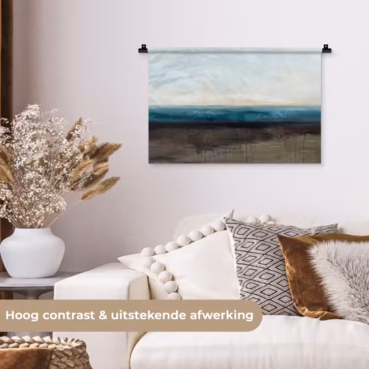 Wandkleed - Abstract - Landschap - Horizon - Blauw - Modern — 4