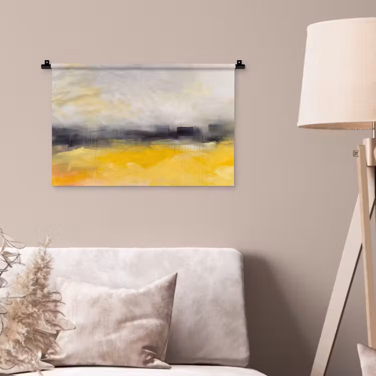 Wandkleed - Abstract - Landschap - Modern - Geel — 2