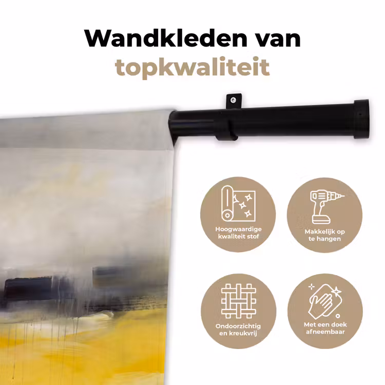 Wandkleed - Abstract - Landschap - Modern - Geel — 3
