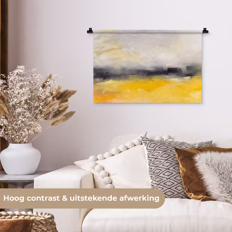 Wandkleed - Abstract - Landschap - Modern - Geel — 4