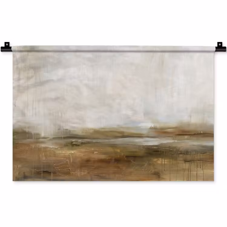 Wandkleed - Abstract - Landschap - Natuur - Beige - Bruin — 1