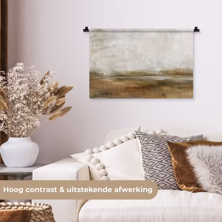Wandkleed - Abstract - Landschap - Natuur - Beige - Bruin — 4