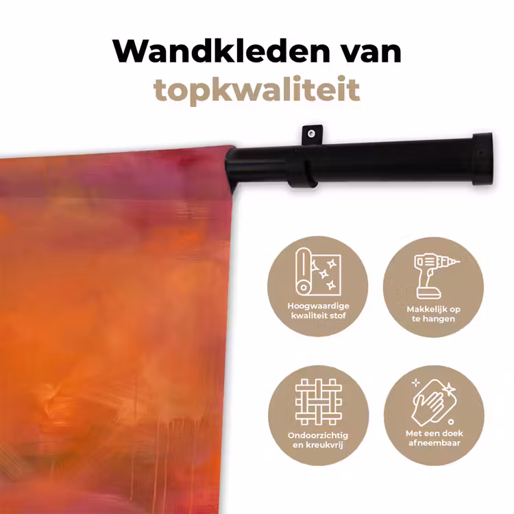 Wandkleed - Abstract - Vlakken - Kunst - Modern - Oranje — 3