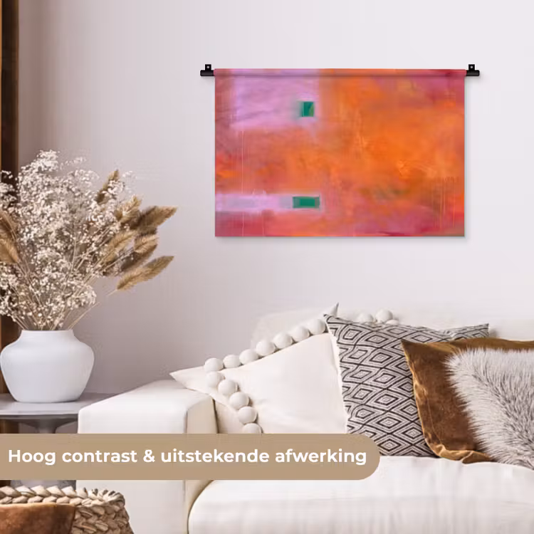 Wandkleed - Abstract - Vlakken - Kunst - Modern - Oranje — 4