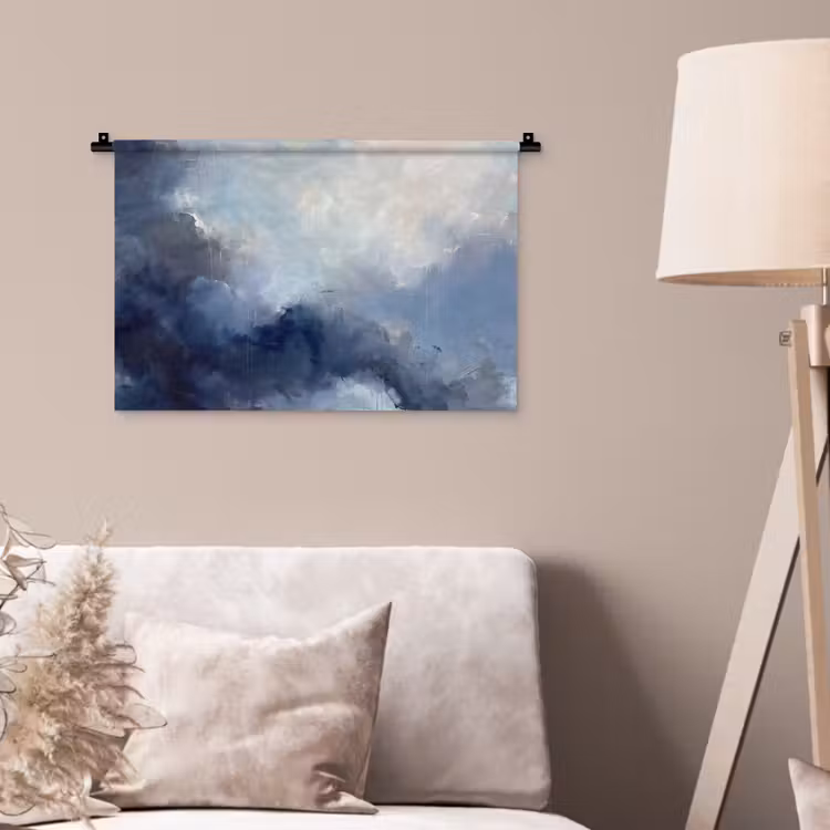 Wandkleed - Abstract - Wolken - Modern - Blauw - Kunst — 2