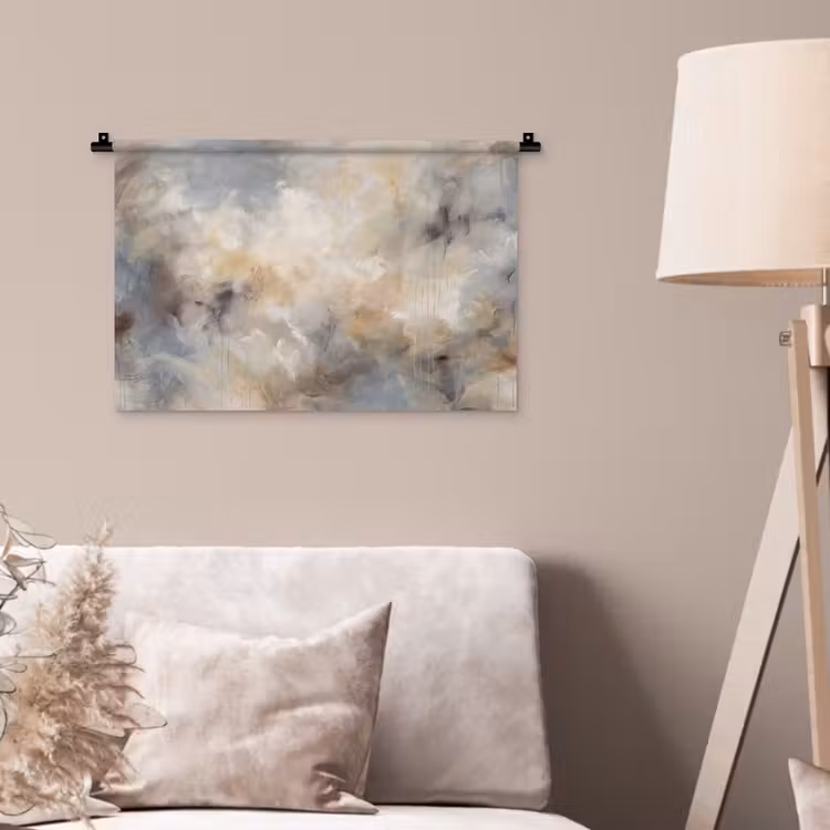 Wandkleed - Abstract - Wolken - Sfeervol - Beige - Grijs — 2