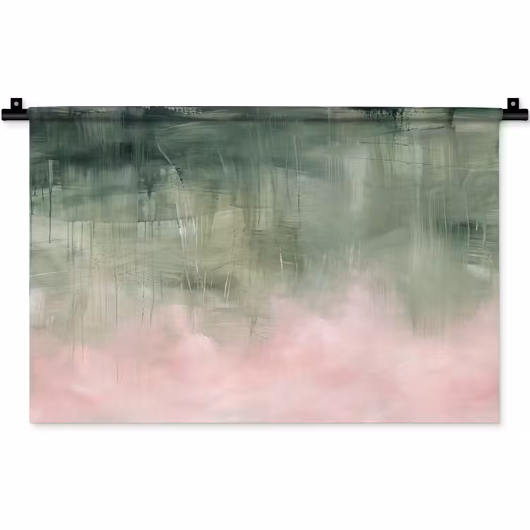 Wandkleed - Kunst - Abstract - Modern - Groen - Roze — 1