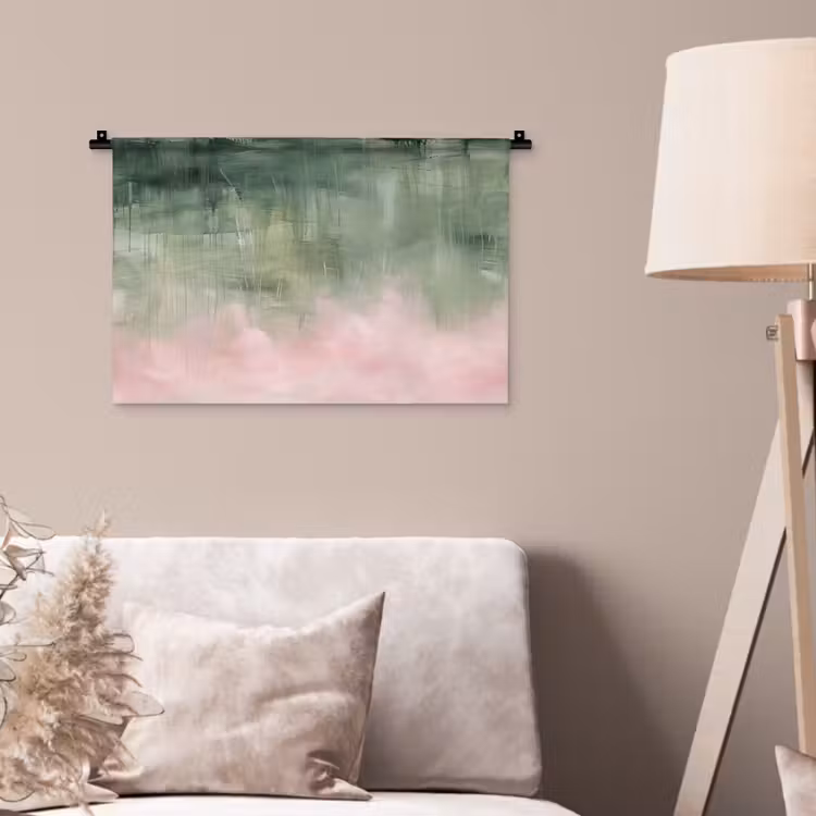 Wandkleed - Kunst - Abstract - Modern - Groen - Roze — 2