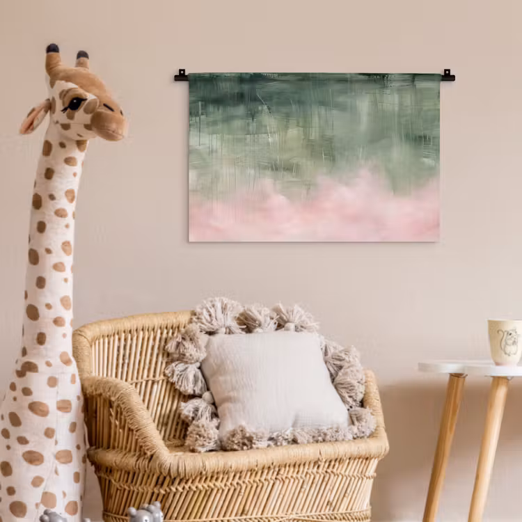 Wandkleed - Kunst - Abstract - Modern - Groen - Roze — 5