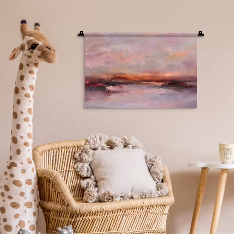 Wandkleed - Landschap - Zonsondergang - Abstract - Modern - Roze — 5
