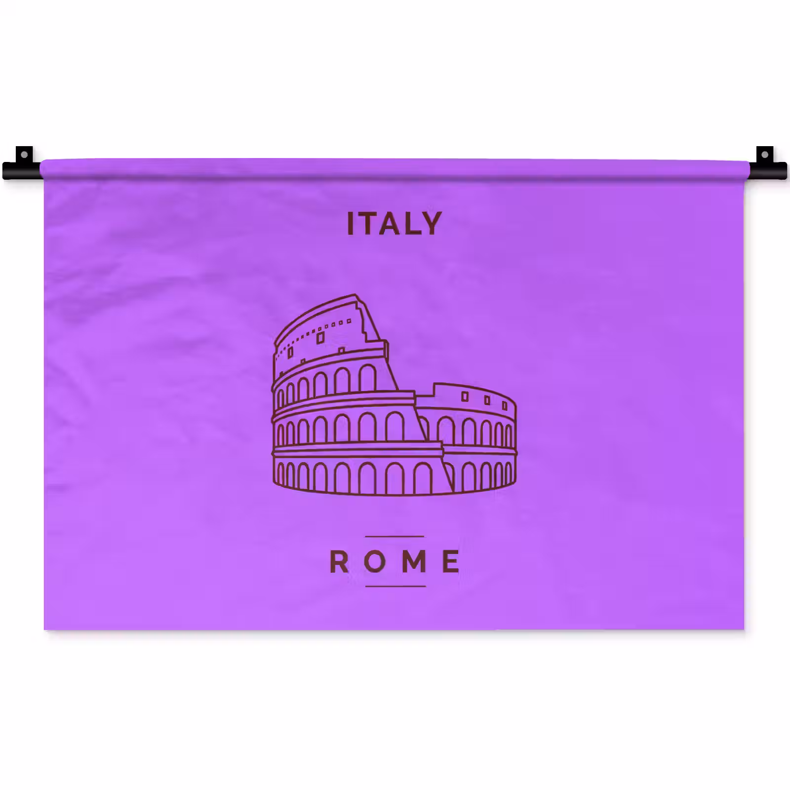 Wandkleed - Architectuur - Colosseum - Rome - Minimalistisch - Paars — 1