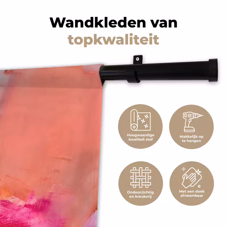 Wandkleed - Abstract - Kleurrijk - Modern - Roze — 3