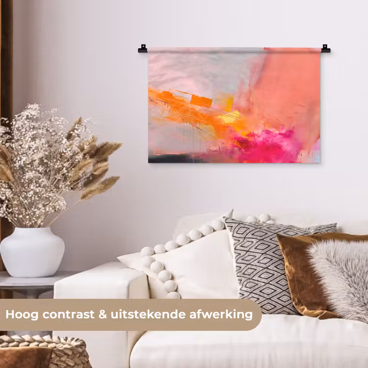 Wandkleed - Abstract - Kleurrijk - Modern - Roze — 4