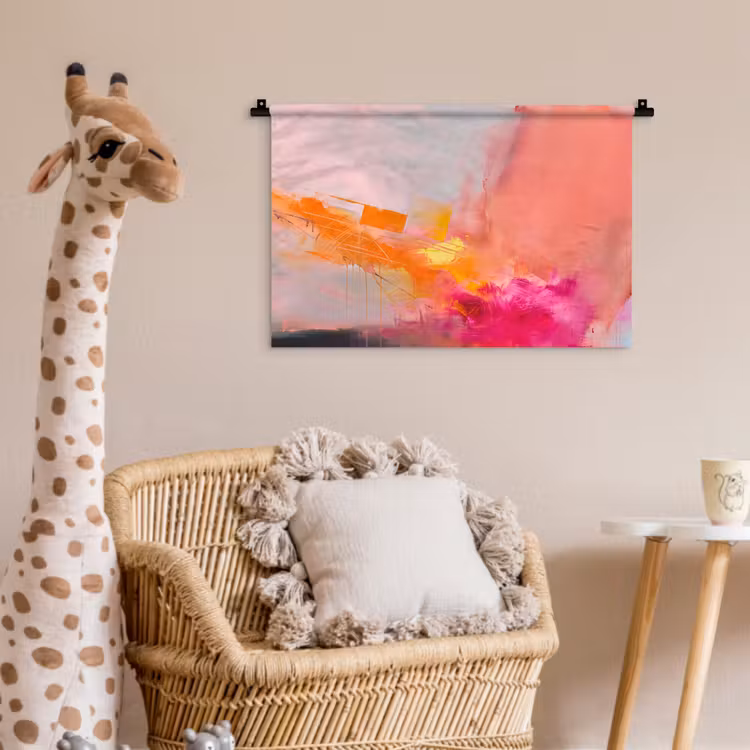 Wandkleed - Abstract - Kleurrijk - Modern - Roze — 5