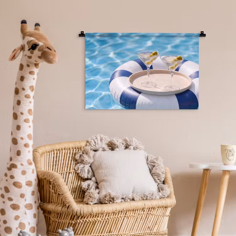 Wandkleed - Cocktail - Zwembad - Zomer - Blauw — 5