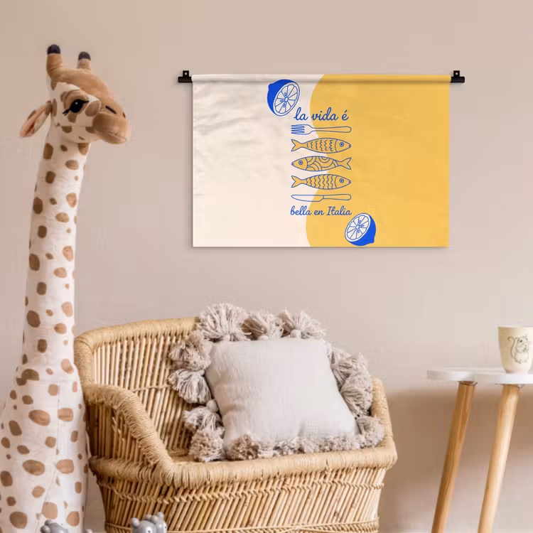 Wandkleed - Italië - Eten - Citroen - Vis - Grafisch — 5